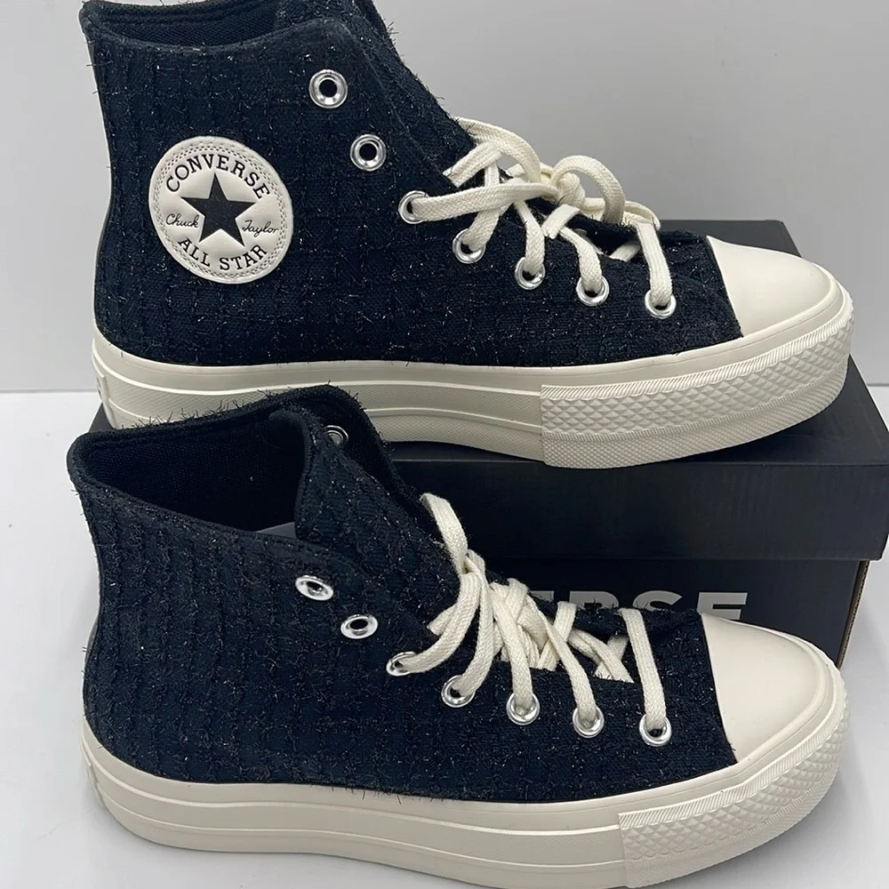 Converse WMNS CTAS LIFT HI BLACK/SILVER/EGRET A12740C Platforms Sneakers